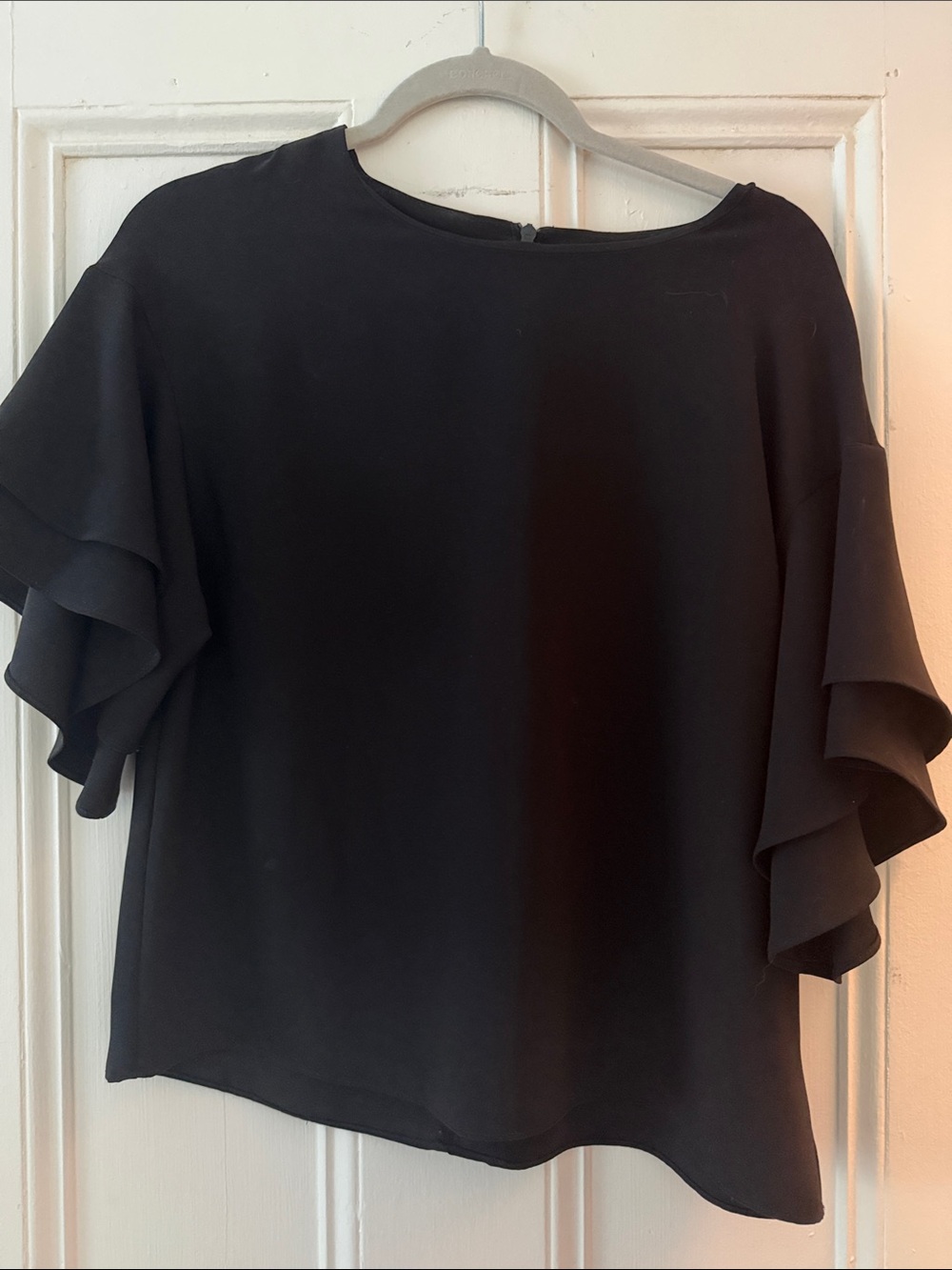 H&M Black Ruffle Sleeve Blouse